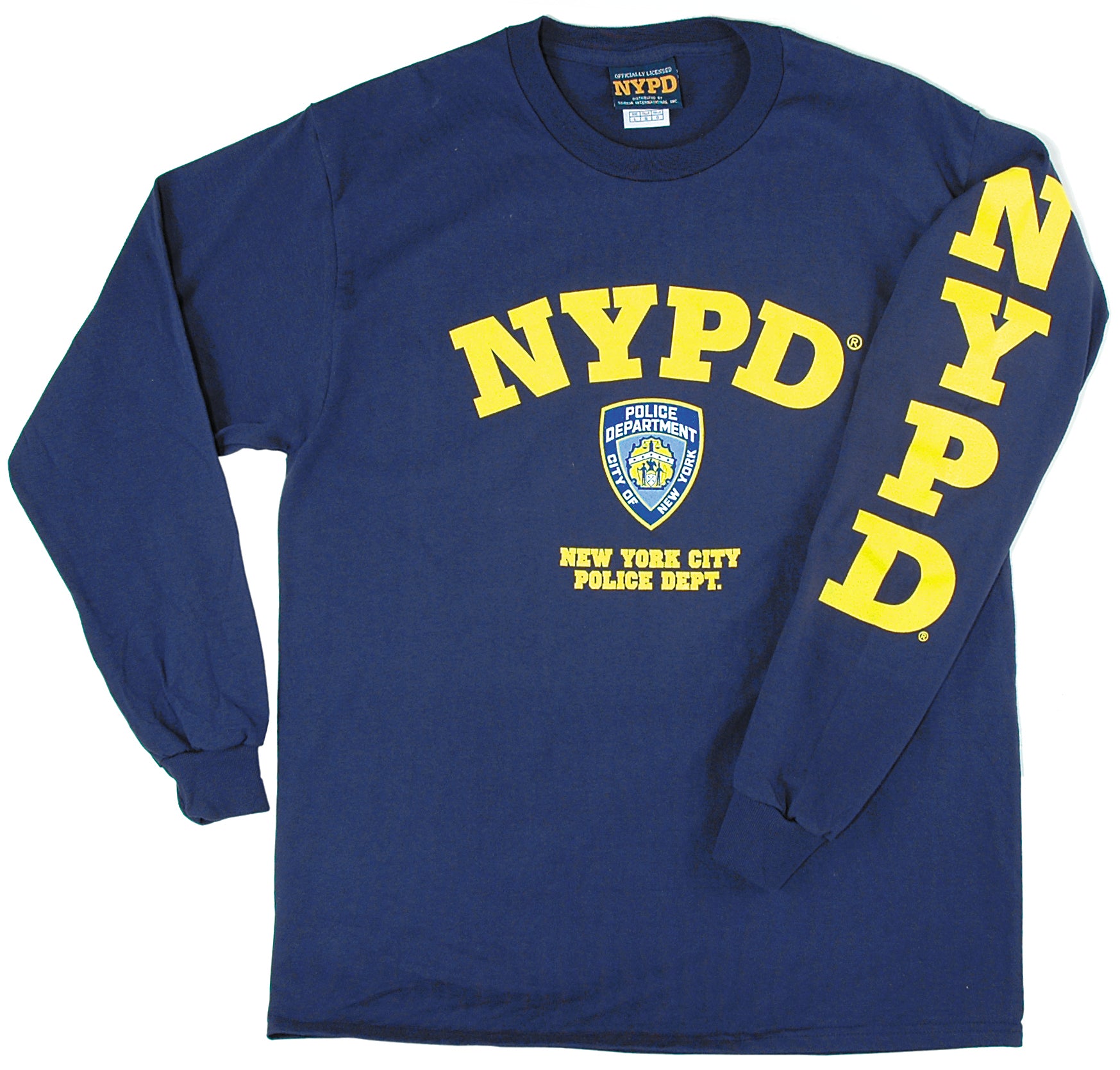 NYPD Long Sleeve T Shirt w Logo Lettering