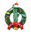New York City Christmas Wreath Ornament - Statue of Liberty - Broadway - NYC Taxi