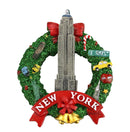 New York City Christmas Wreath Ornament - Empire State Building - Broadway - NYC Taxi