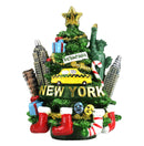 Christmas Tree w/ New York Skyline, NY Taxi, Christmas Socks, NY Icons, SOL - Christmas Ornament