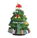 Christmas Tree w/ New York Skyline, NY Icons, SOL - Christmas Ornament