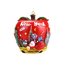Red Apple New York Christmas Ornament - w/ Skyline,SOL,Santa, NYC Taxi
