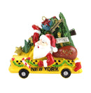 Santa Claus w/ New York Taxi, Christmas Tree & NYC Icons- Christmas Ornament