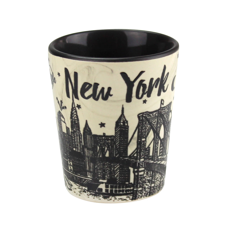 New York Skyline - Hand Drawing City - Ceramic Shot - 1.5oz