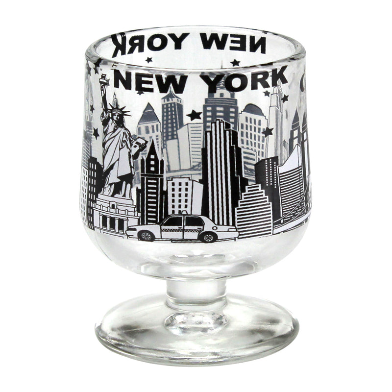 Bridge w/New York Skyline Design Mini Wine Glass - 1.5oz