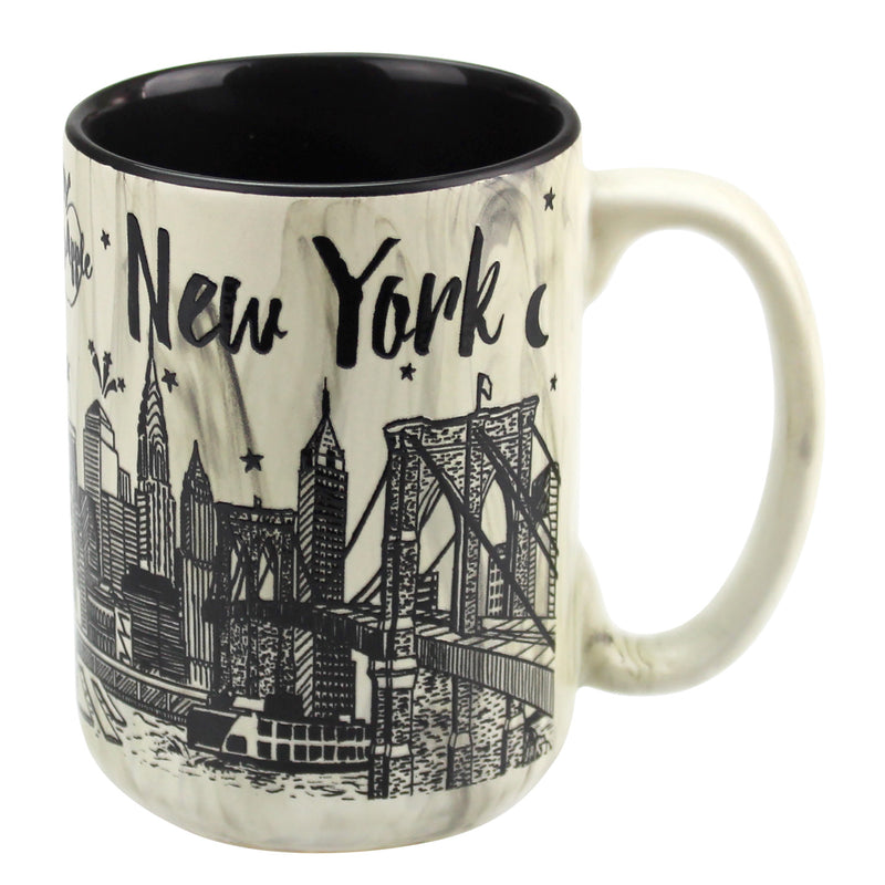 New York Skyline - Hand Drawing City - Jumbo Ceramic Mugs - 12oz