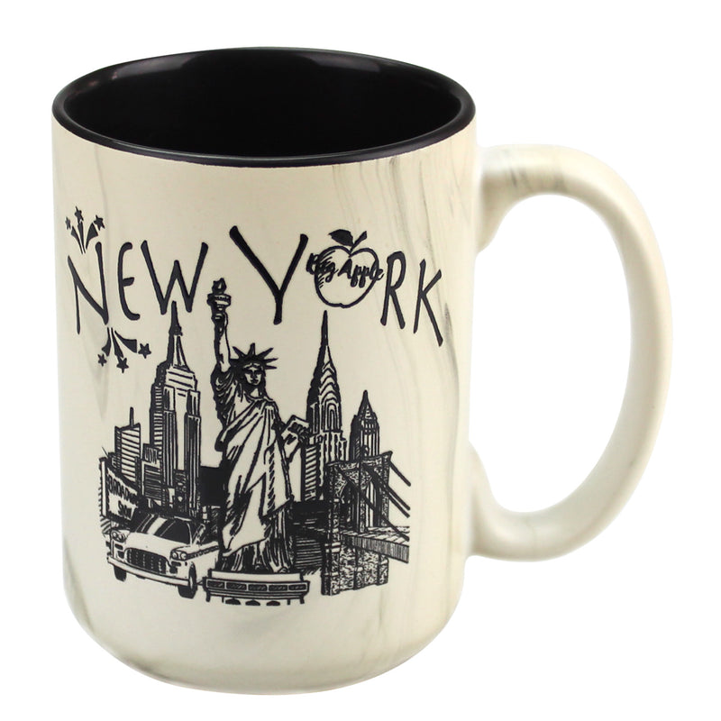 New York Skyline - Hand Drawing City - Big Apple - Jumbo Ceramic Mugs - 12oz