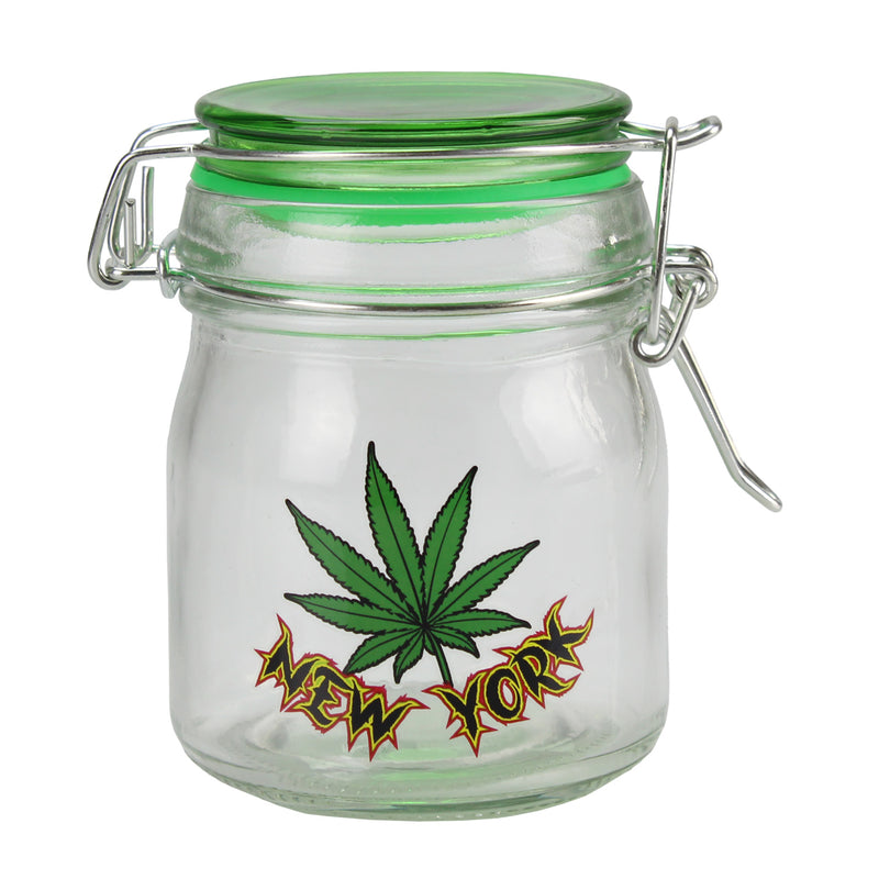 Airtight with Clamping Lid/ New York/For Coffee, Tea, Spice and More/ Storage Cannabis Jars