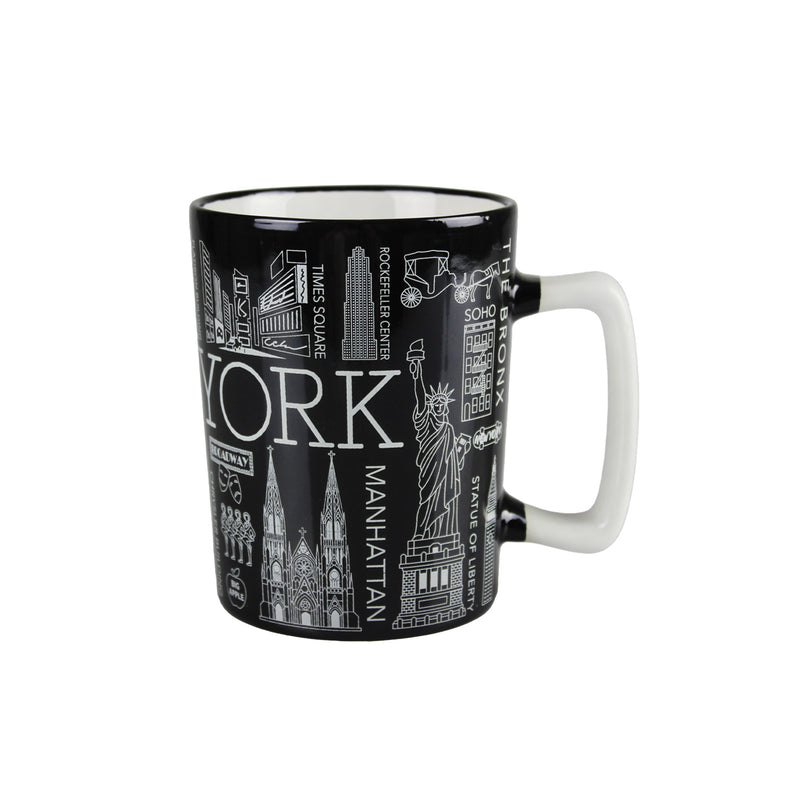 New York Landmarks/Statue of Liberty/Empire State Building/Times Square Ceramic Mini Coffee/Tea  Mug - 4oz