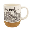 New York Skyline - Hand Drawing City - Cork Coffee/Tea  Mug - 11oz