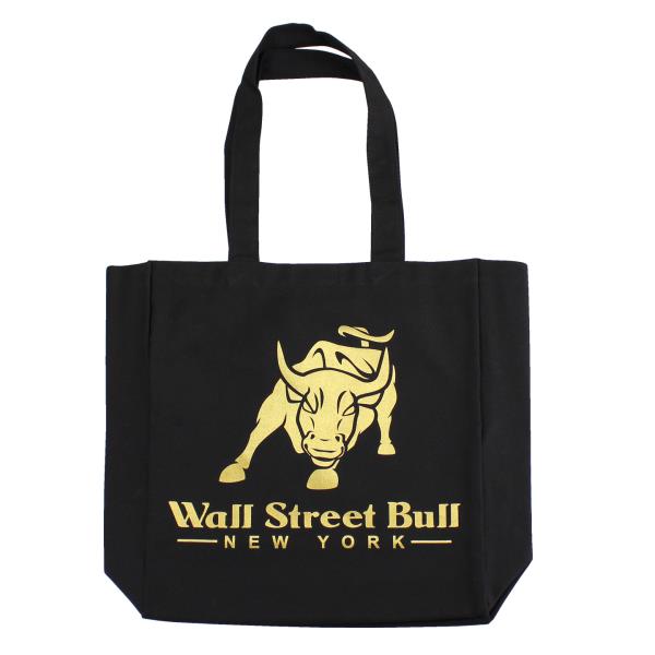 Wall Street Black Canvas Tote Bag