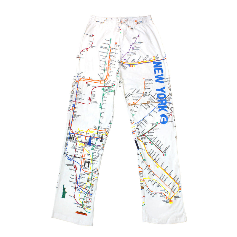 MTA New York Subway Map - Pants Pajama Bottoms