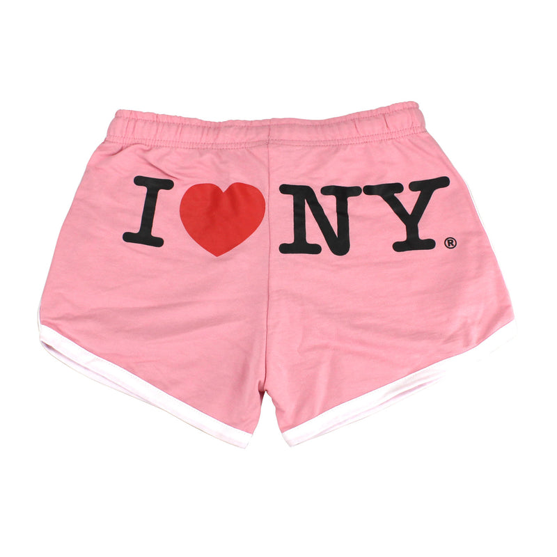 I Love NY Ladies French Terry Sport Shorts (With Pockets)