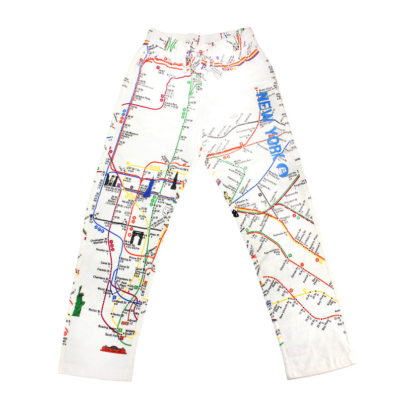 MTA New York Subway Map - Kids Pants Pajama Bottoms