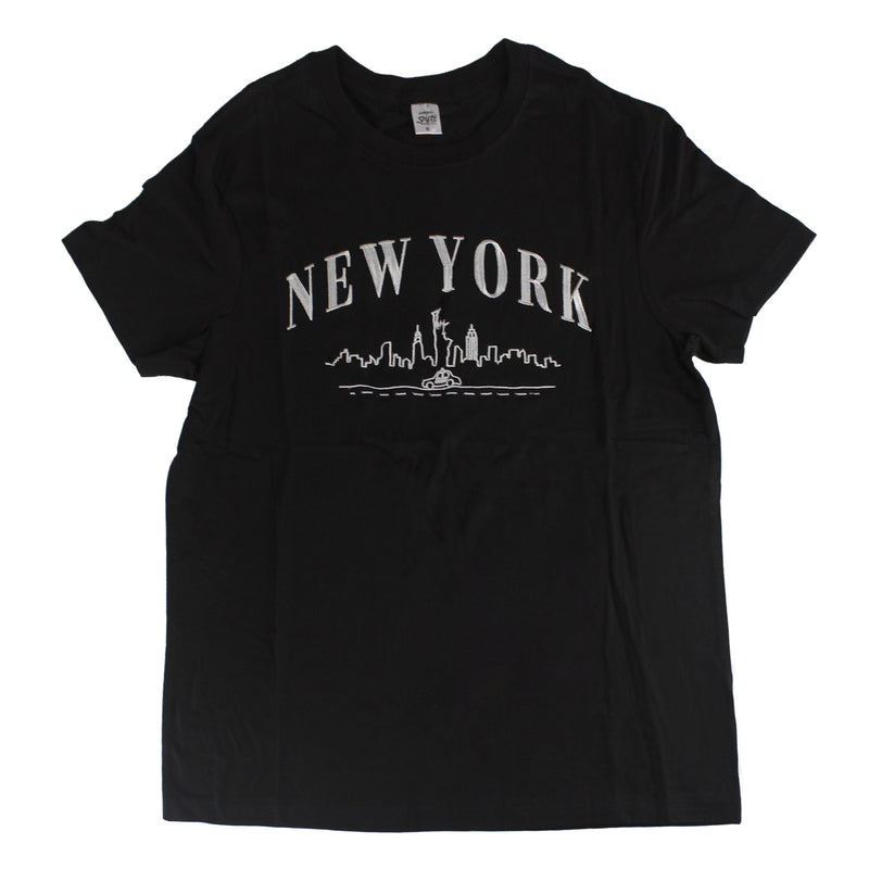 New York Lettering Style with Skyline/Taxi - T-Shirt