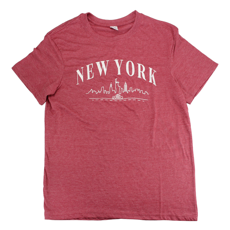 New York Lettering Style with Skyline/Taxi - T-Shirt