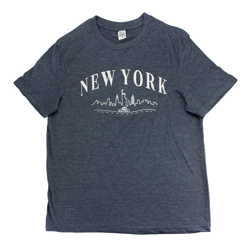 New York Lettering Style with Skyline/Taxi - T-Shirt