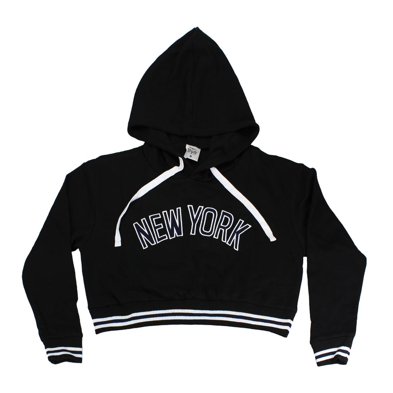 New York(Regular Lettering Style) Ladies Cropped Hoodies