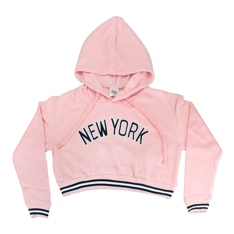 New York(Regular Lettering Style) Ladies Cropped Hoodies