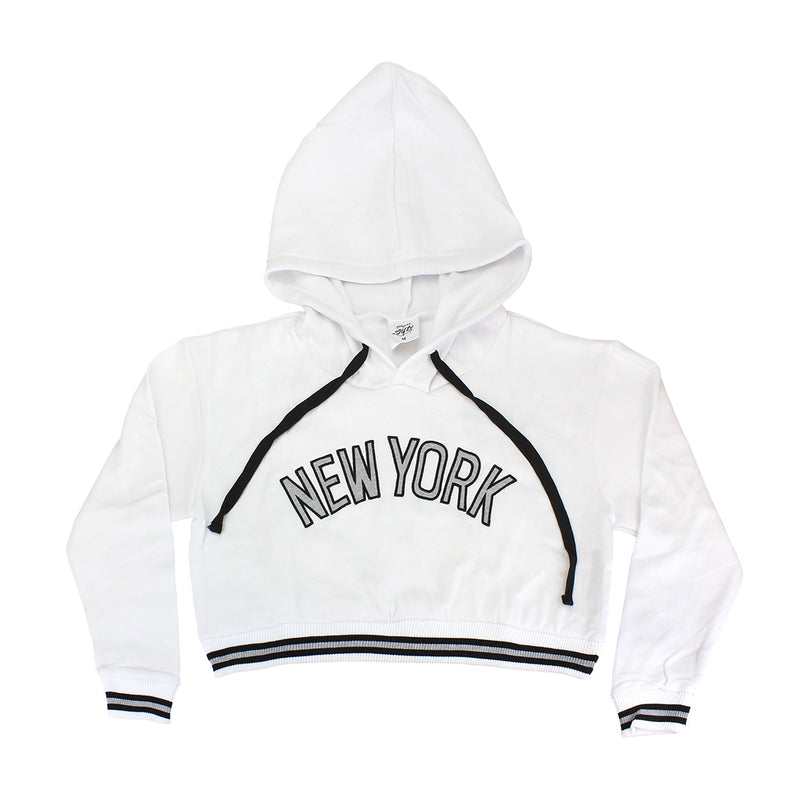 New York(Regular Lettering Style) Ladies Cropped Hoodies