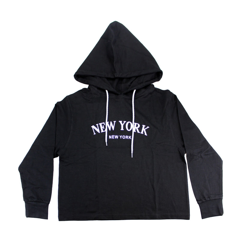 New York(White Lettering) Ladies French Terry Hoodie