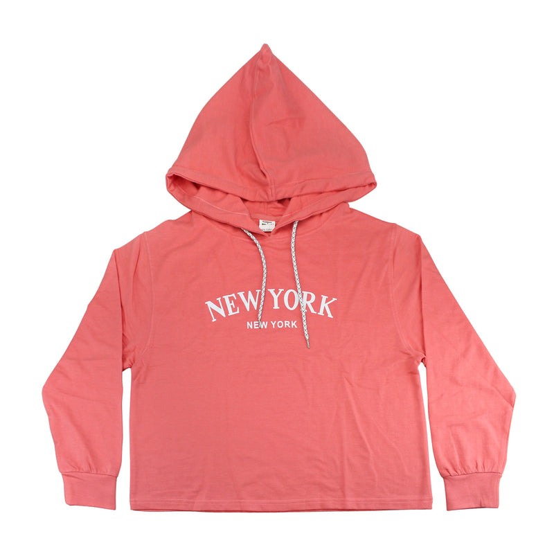 New York(White Lettering) Ladies French Terry Hoodie