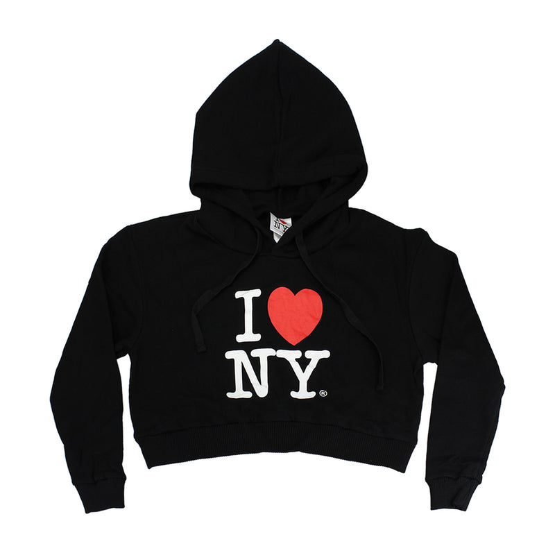 I Love NY Ladies Cropped Hoodies