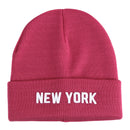 Official Licensed New York with Lettering Embroidered Winter Beanie Hat