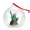 Glass Globe w/ Statue of Liberty & NYC Bridge/Skyline Christmas Ornament