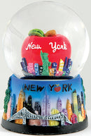 New York Big Red Apple w/ NYC Skyline Design - Snow Globe