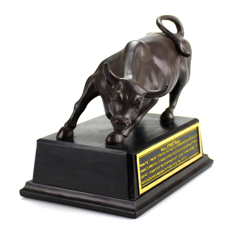 Black Wall Street Bull® Stock Market NYC Figurine Statue with Base