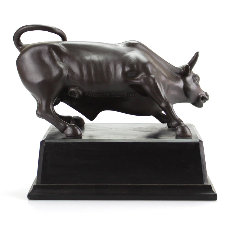 Black Wall Street Bull® Stock Market NYC Figurine Statue with Base