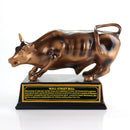 Wall Street Bull Stock Market NYC Figurine Statue with Base