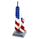 One World Trade Center Statue w/ Statue of Liberty USA Flag Design