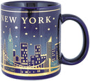 New York Skyline Royal Blue Ceramic Coffee Mug - 11oz