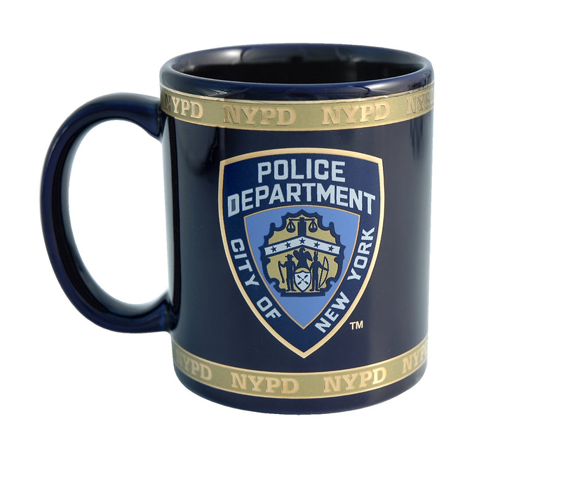 NYPD Coffee Mug - 11oz (Navy w/ Gold Stripes)