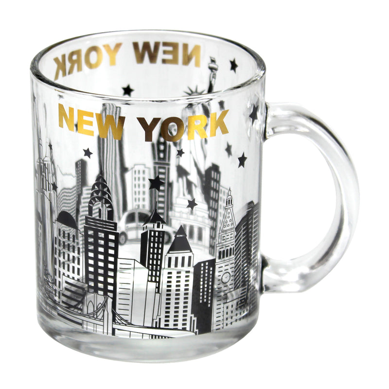 New York Skyline Glass Coffee Mug - 11oz.