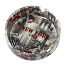 New York Background w/ Flag Design - Ceramic Ashtray