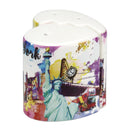 Watercolor NY Salt and Pepper Shaker Set (Heart-Shaped)