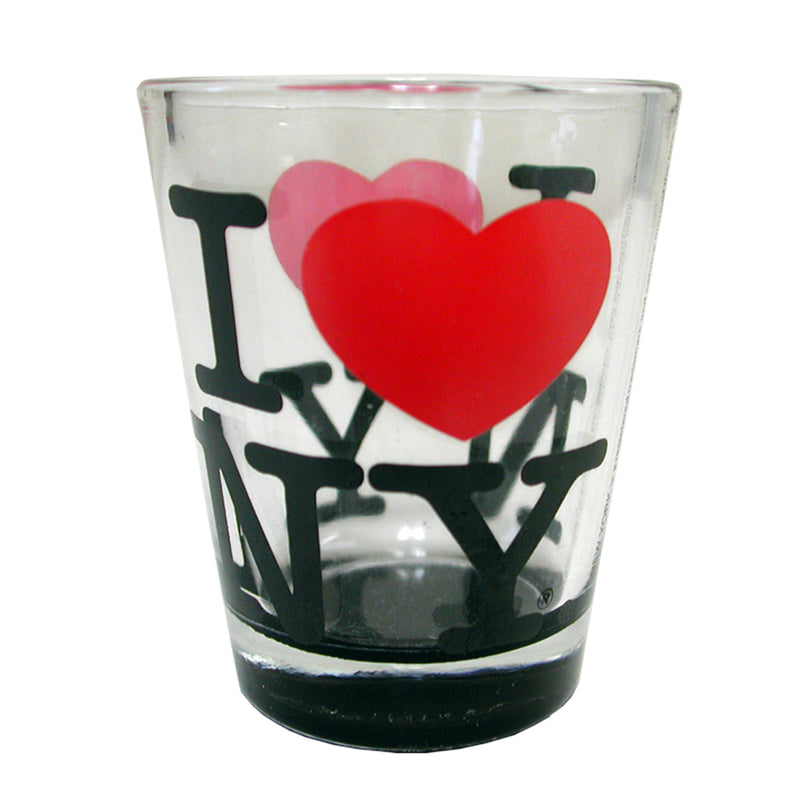 I Love NY Shot Glass - Clear w/Bottom Color - 1.5oz