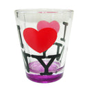 I Love NY Shot Glass - Clear w/Bottom Color - 1.5oz