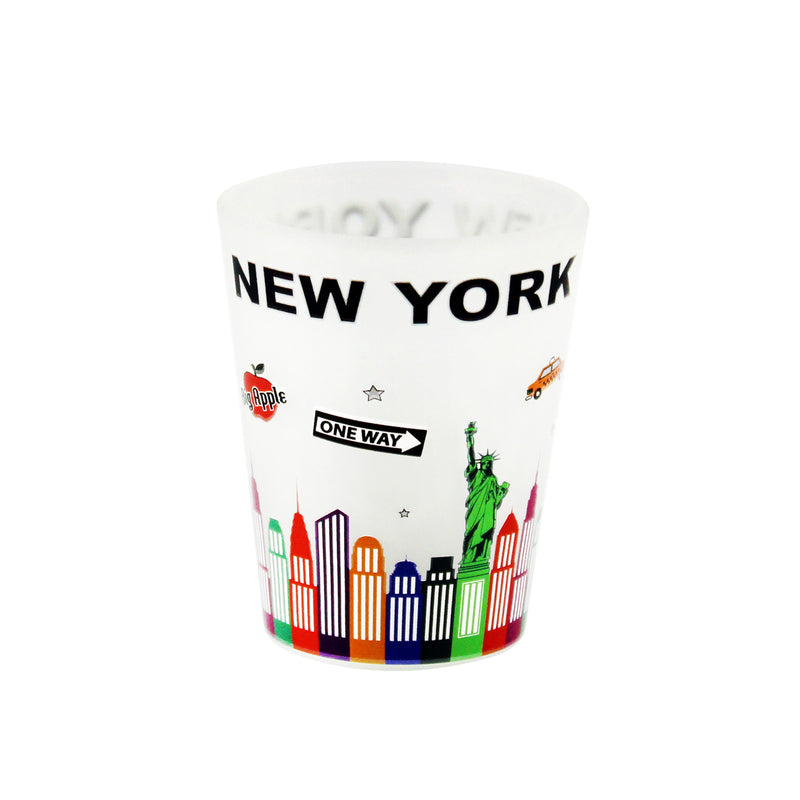 New York Color Skyline Shot Glass - 1.5oz