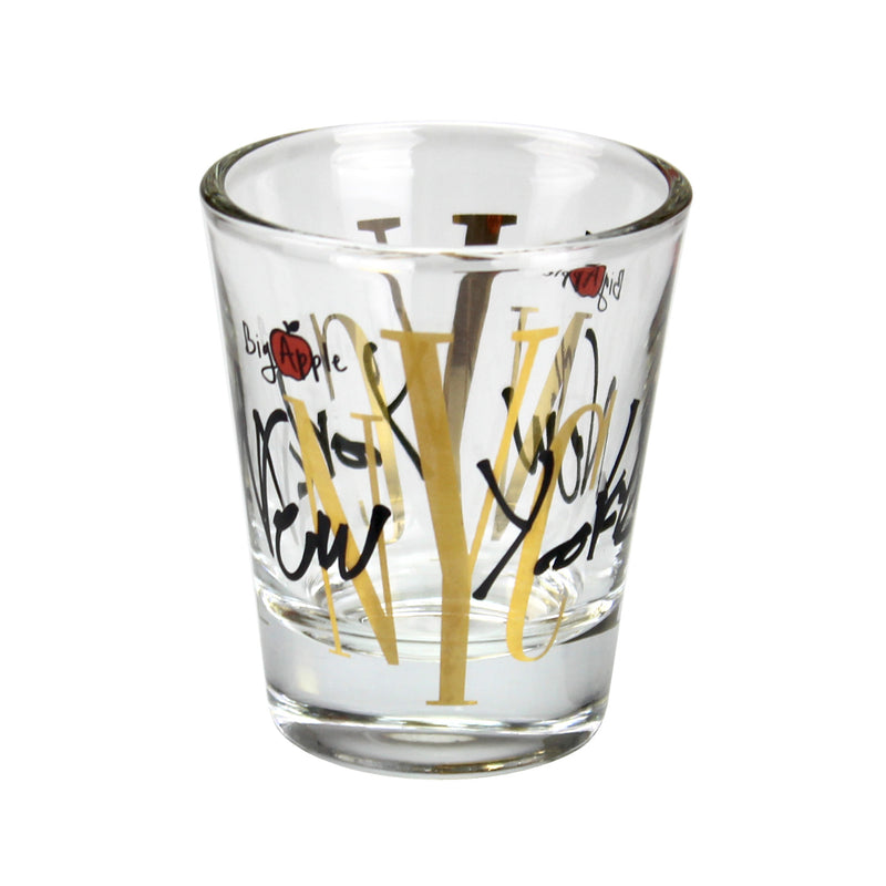 New York (NYC) Lettering Design Shot Glass - 1.5oz (Clear)