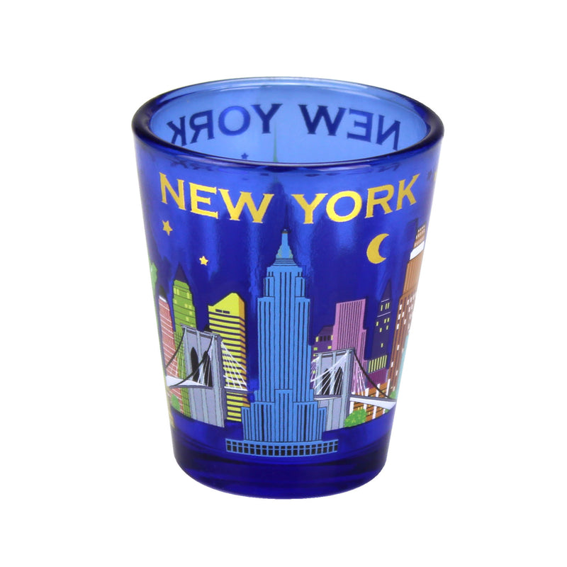 New York Navy Skyline Shot Glass - 1.5oz