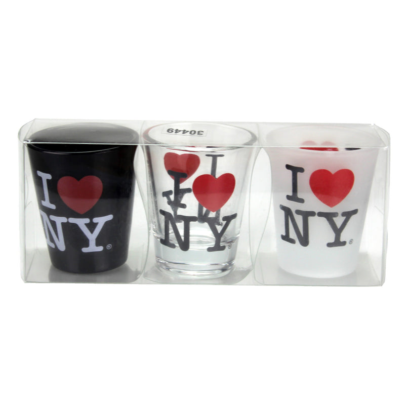 I Love/Heart NY Shot Glass - Set of 3