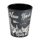 New York Black Ceramic Skyline Shot Glass - 1.5oz