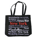 New York Lettering Black Canvas Bag