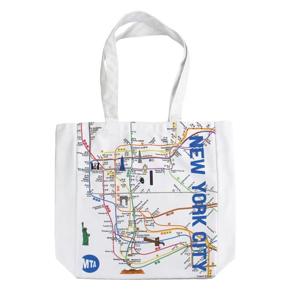 New York MTA Subway Map Canvas Tote Bag