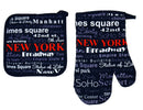 New York Letter Oven Mitt & Pot Holder Set