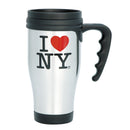 I Love NY Travel Mug - Silver - 24oz